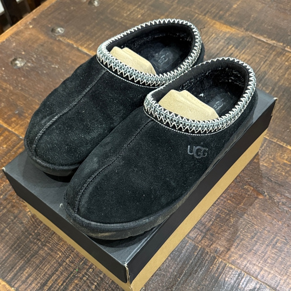 UGG Men's Black Suede Slip-Ons